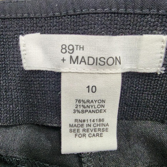 89th + Madison Pants Womens 10 Black Skinny Pull On Stretch Jegging Casual Work - Picture 5 of 11